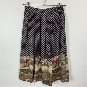 Horse Hound Skirt SZ 10 Koret Women Vintage Equestrian Horse 90s Secretary Chic